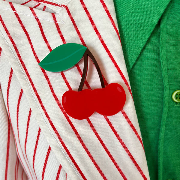 CHERRY Acrylic Brooch