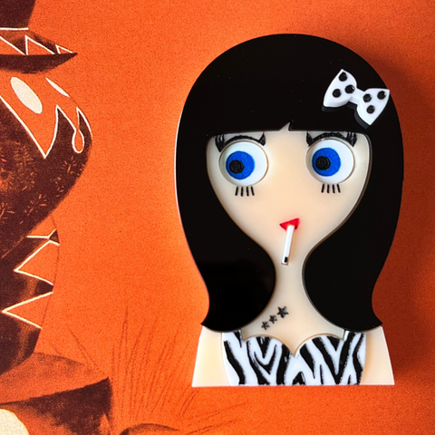VIVIAN Pinup Girl Acrylic Brooch