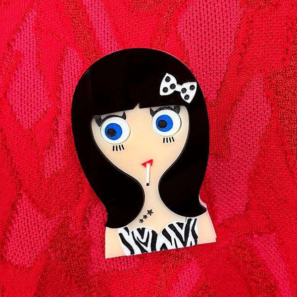 VIVIAN Pinup Girl Acrylic Brooch