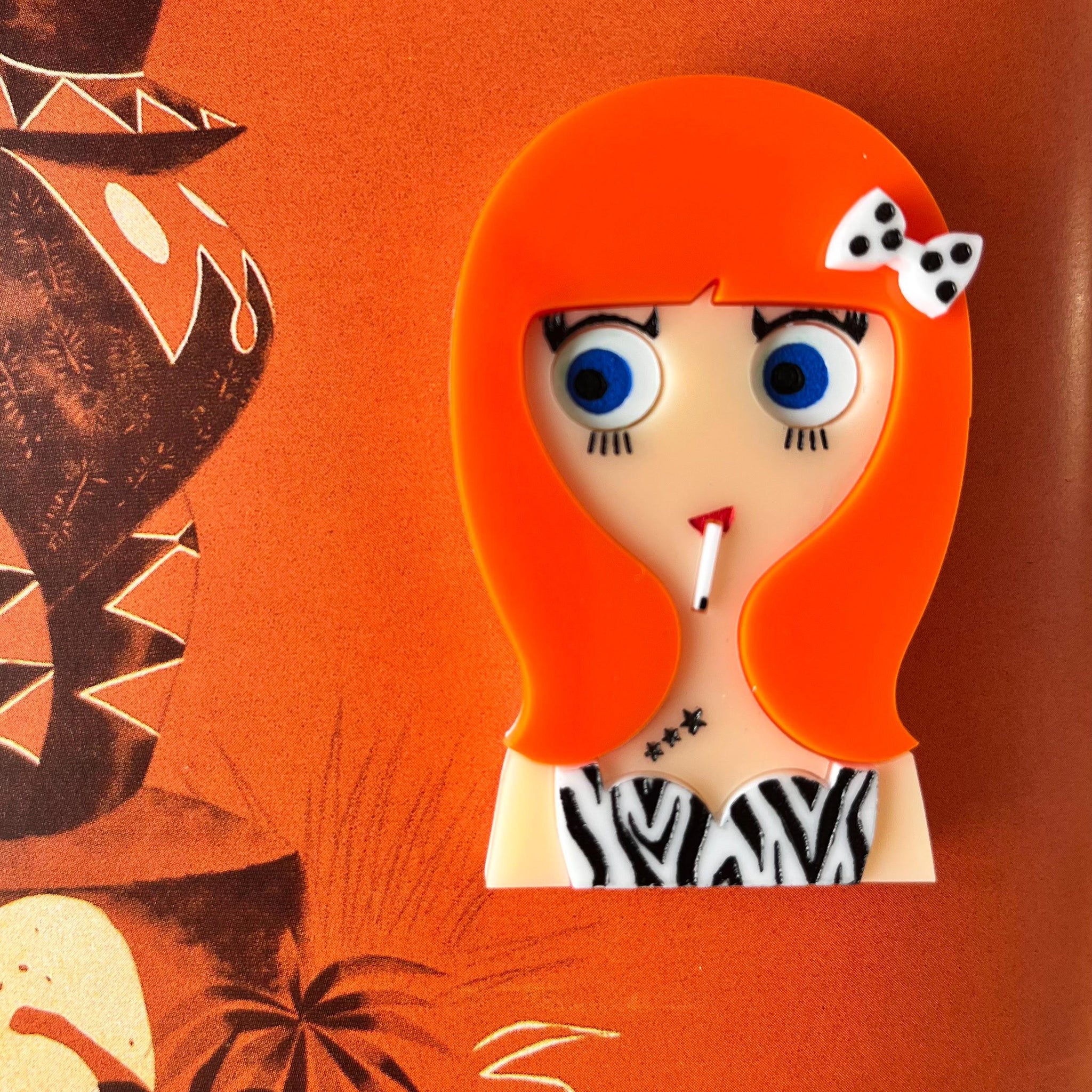 VIVIAN Pinup Girl Acrylic Brooch