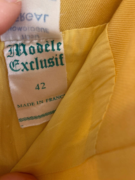 Jupe jaune plissée années 70