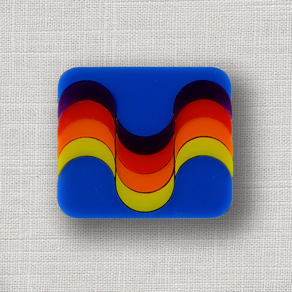 WAVES Acrylic & Wood Brooches - Isa Duval