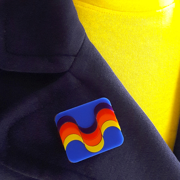 WAVES Acrylic & Wood Brooches - Isa Duval