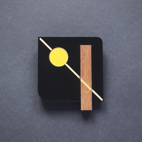 BAUHAUS Acrylic & Ebony Brooch - Limited edition - Isa Duval