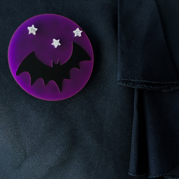 HALLOWEEN NIGHT Acrylic Brooch 🦇 🌚 ⭐️ - Isa Duval