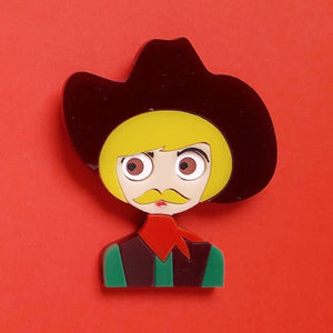 BOB Cowboy Acrylic Brooch, February Limited Numbered Edition - Isa Duval
