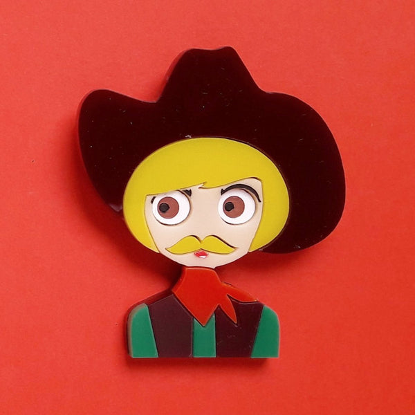 BOB Cowboy Acrylic Brooch, February Limited Numbered Edition - Isa Duval