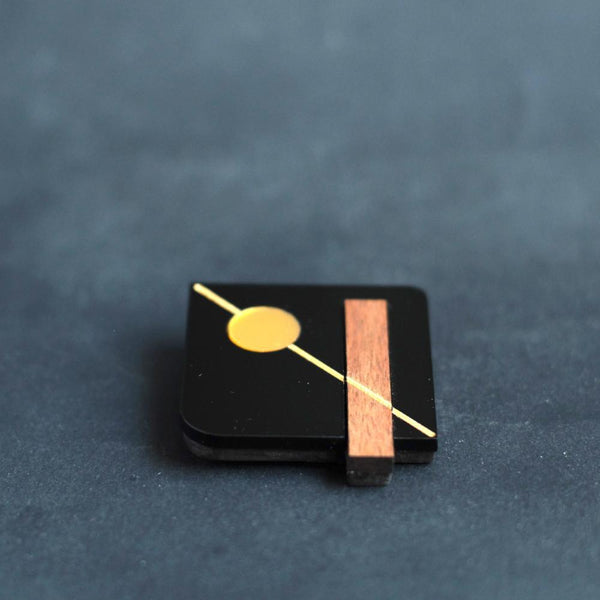 BAUHAUS Acrylic & Ebony Brooch - Limited edition - Isa Duval