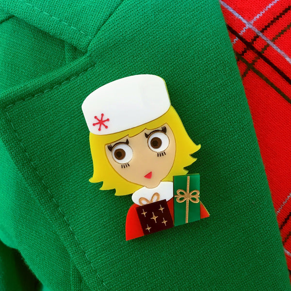 MEG Acrylic Brooch, your 2021 Christmas Girl