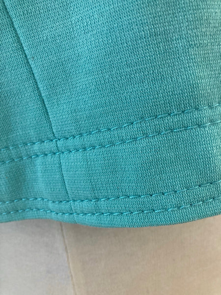Veste vintage turquoise laine et polyester années 70