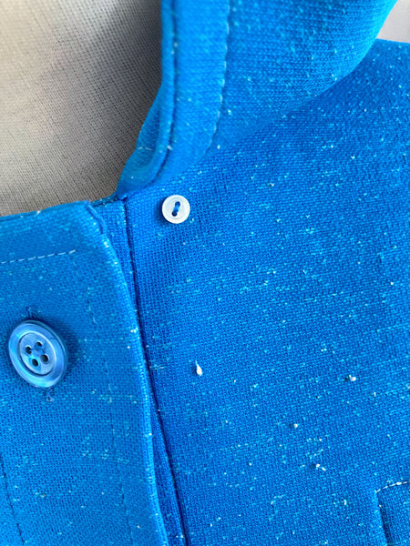 Robe sans manches Devernois turquoise  années 70