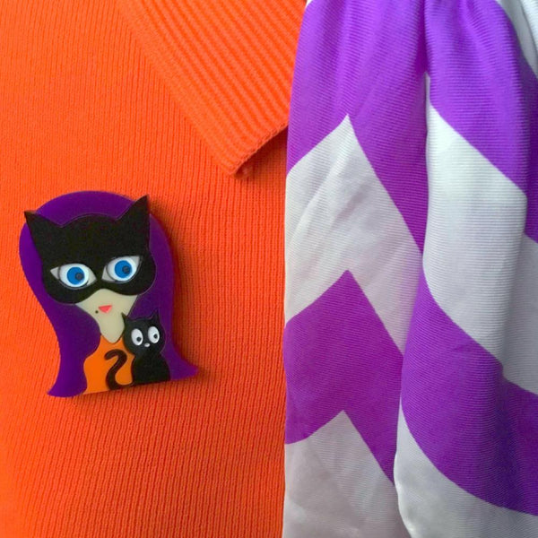 KITTY Acrylic Brooch, Halloween Limited Numbered Edition - Isa Duval