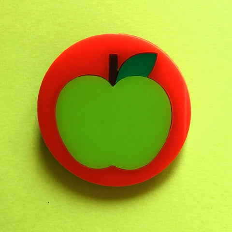 GREEN APPLE Acrylic Brooch