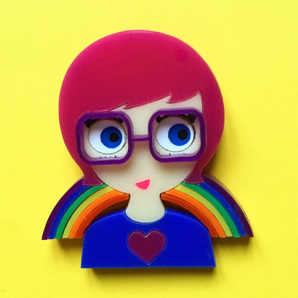 ALEX acrylic brooch, Let's Celebrate LOVE! - Isa Duval