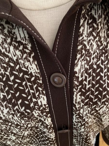 Veste marron col pointu années 70