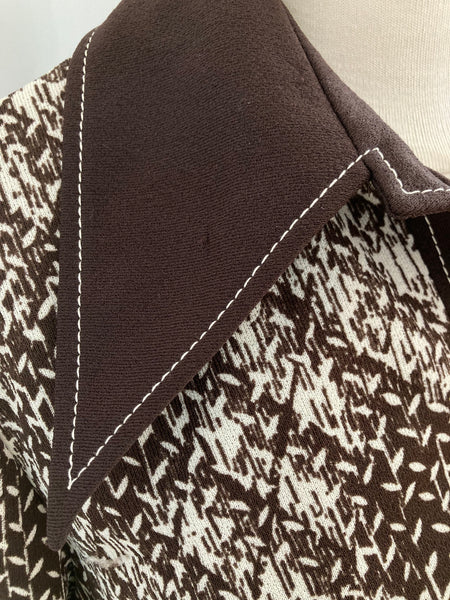 Veste marron col pointu années 70