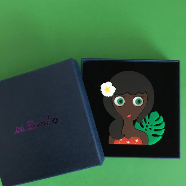 NOA Acrylic Brooch, June Limited Edition, Tiki Style