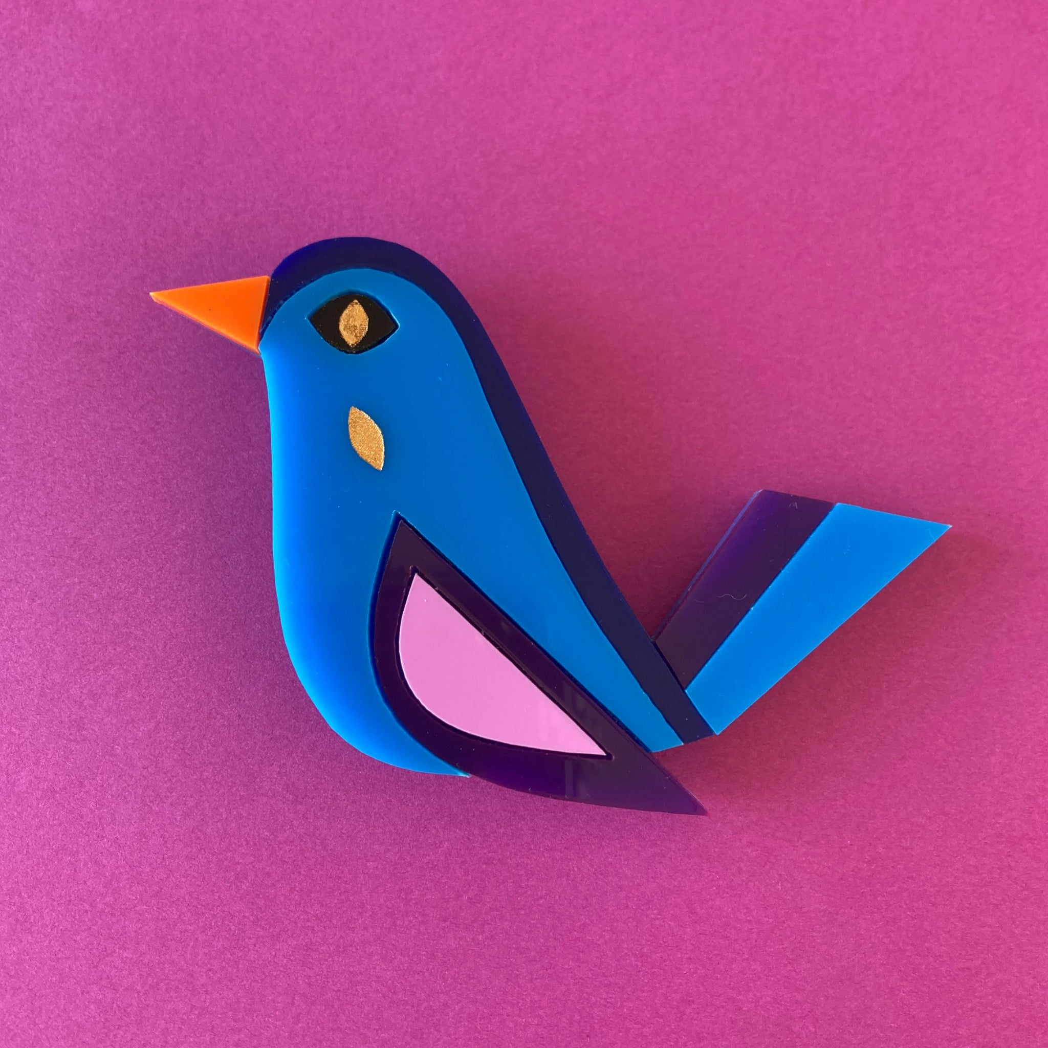 BLUE BIRD Acrylic Brooch