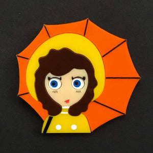 MICHELLE and her Umbrella Acrylic Brooch, April Limited Edition